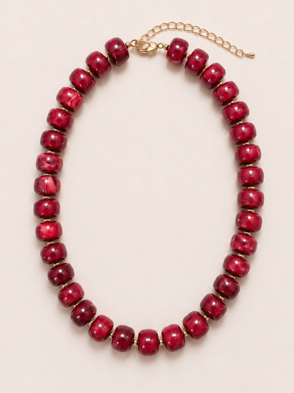 New! Crimson Cherry Red Beaded Dopamine Necklace NWOT
